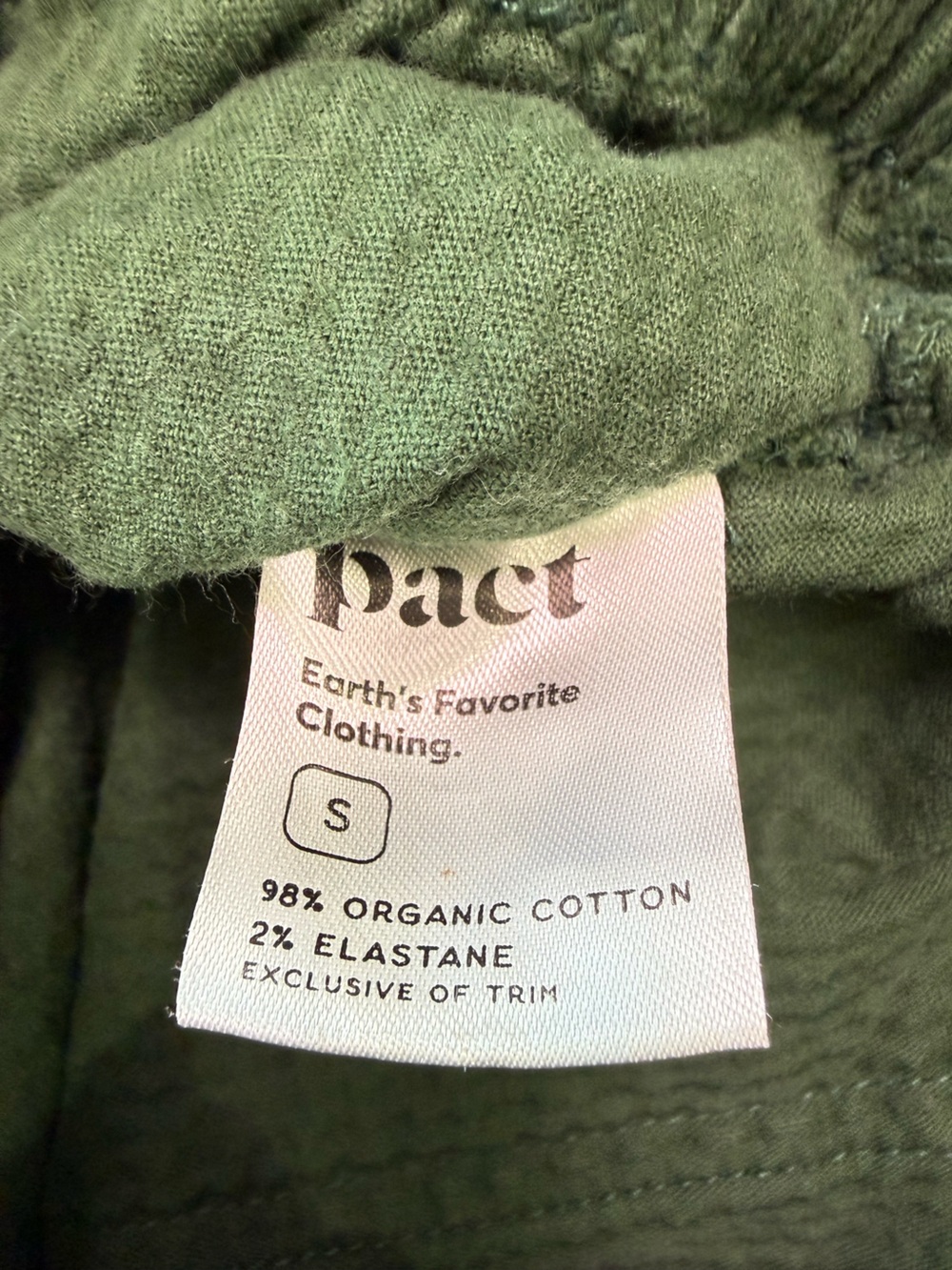Pact Classic Corduroy Peg Pant Mountain View Green Size Small - Picture 8 of 12